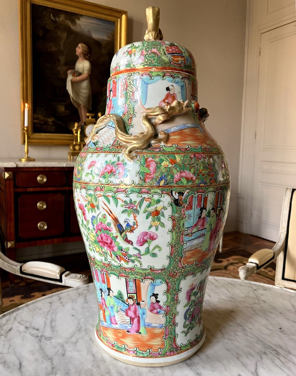Fine Canton Porcelain Vase / Potiche, China, 19th Century - 45,5cm-photo-3