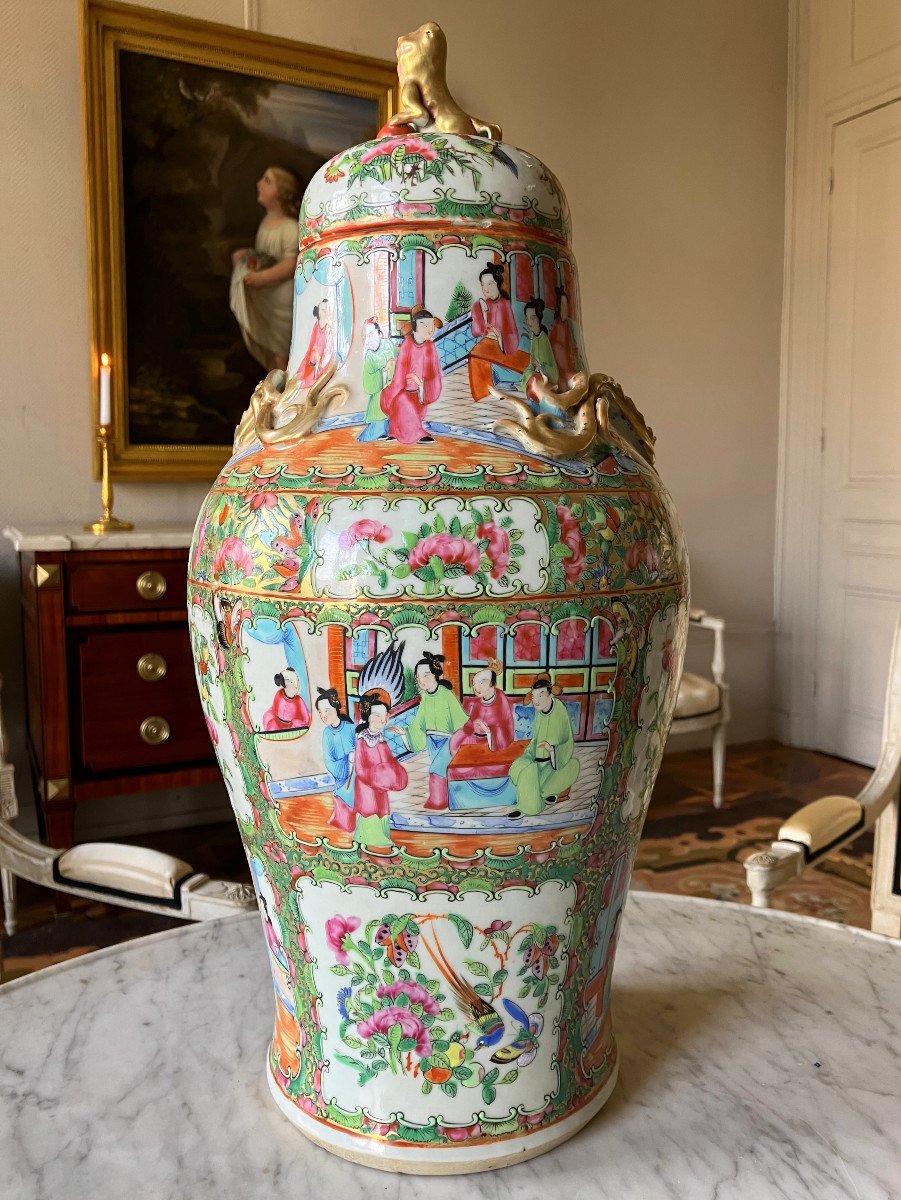 Fine Canton Porcelain Vase / Potiche, China, 19th Century - 45,5cm-photo-4