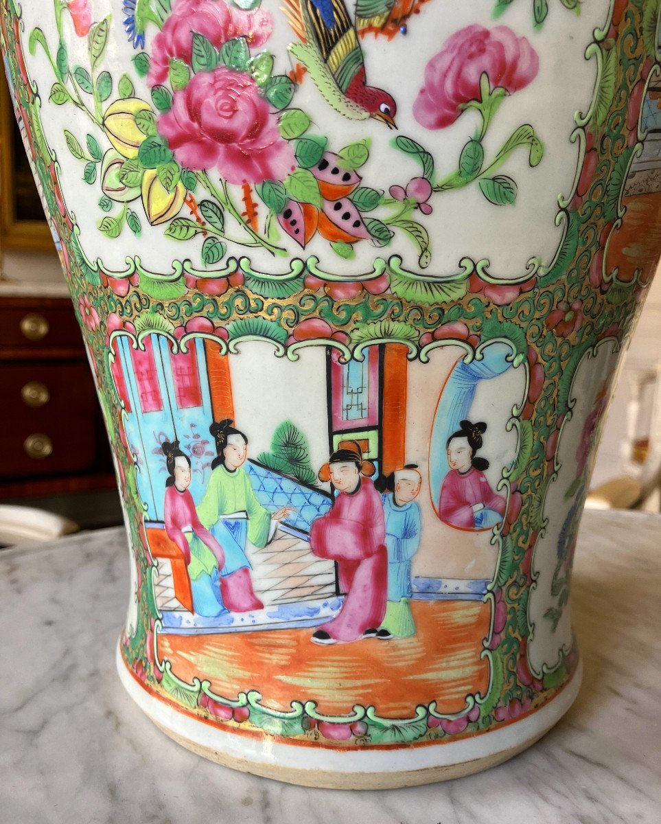 Fine Canton Porcelain Vase / Potiche, China, 19th Century - 45,5cm-photo-6