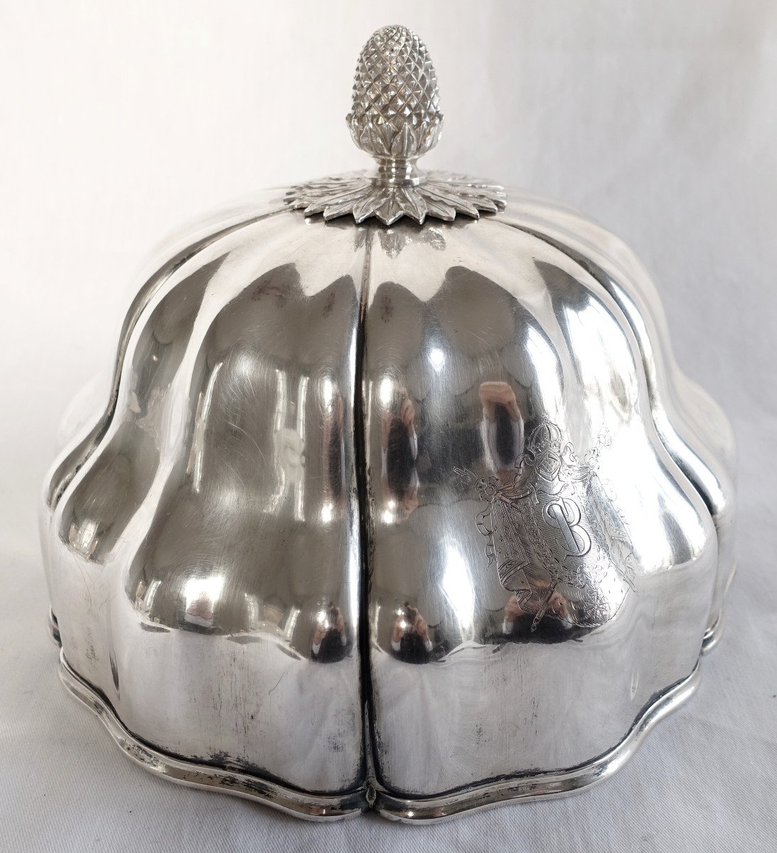 Bell Engraved With Imperial Arms By Christofle, Silver Metal - Napoleon III Period-photo-1