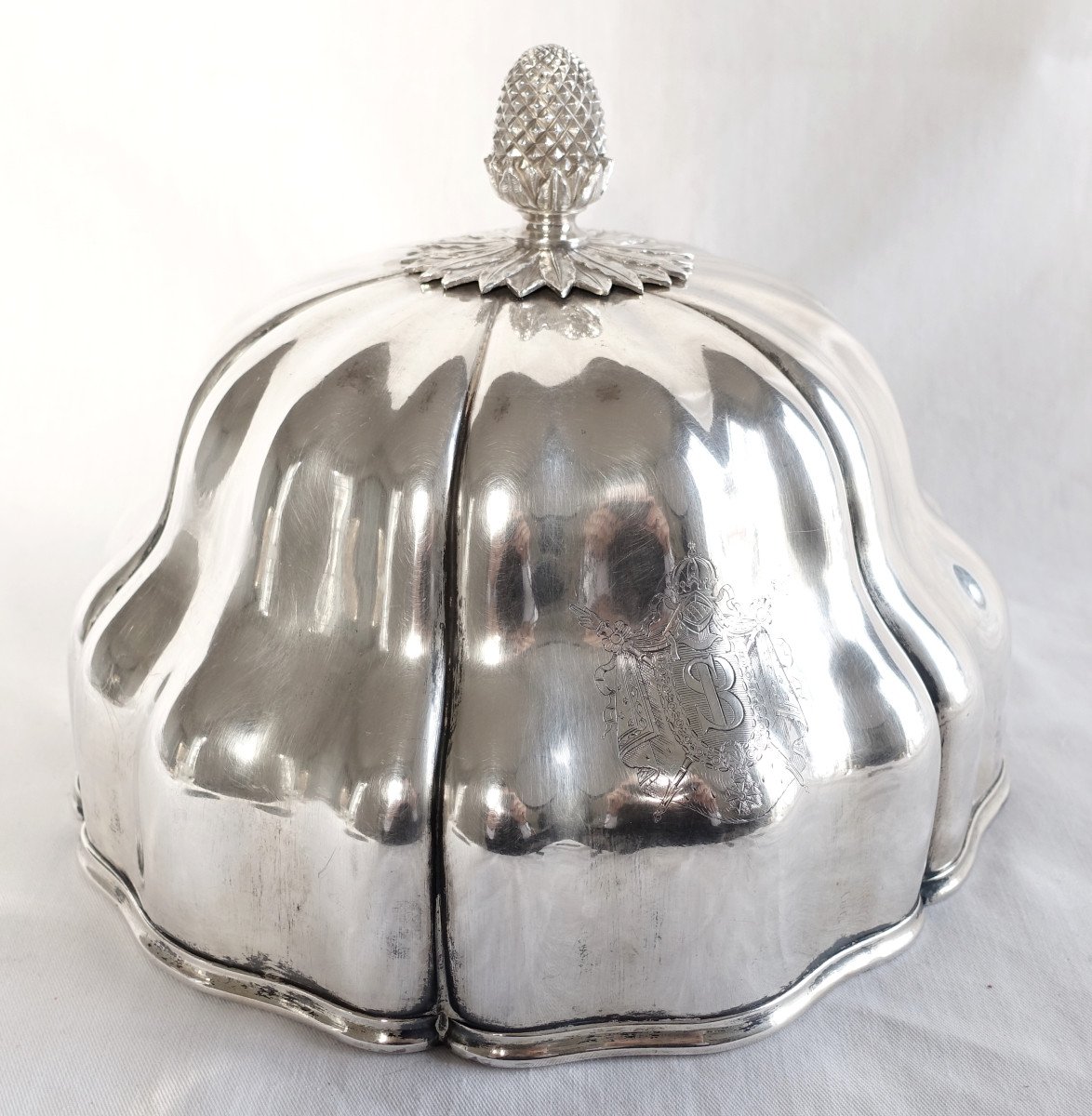 Bell Engraved With Imperial Arms By Christofle, Silver Metal - Napoleon III Period-photo-2