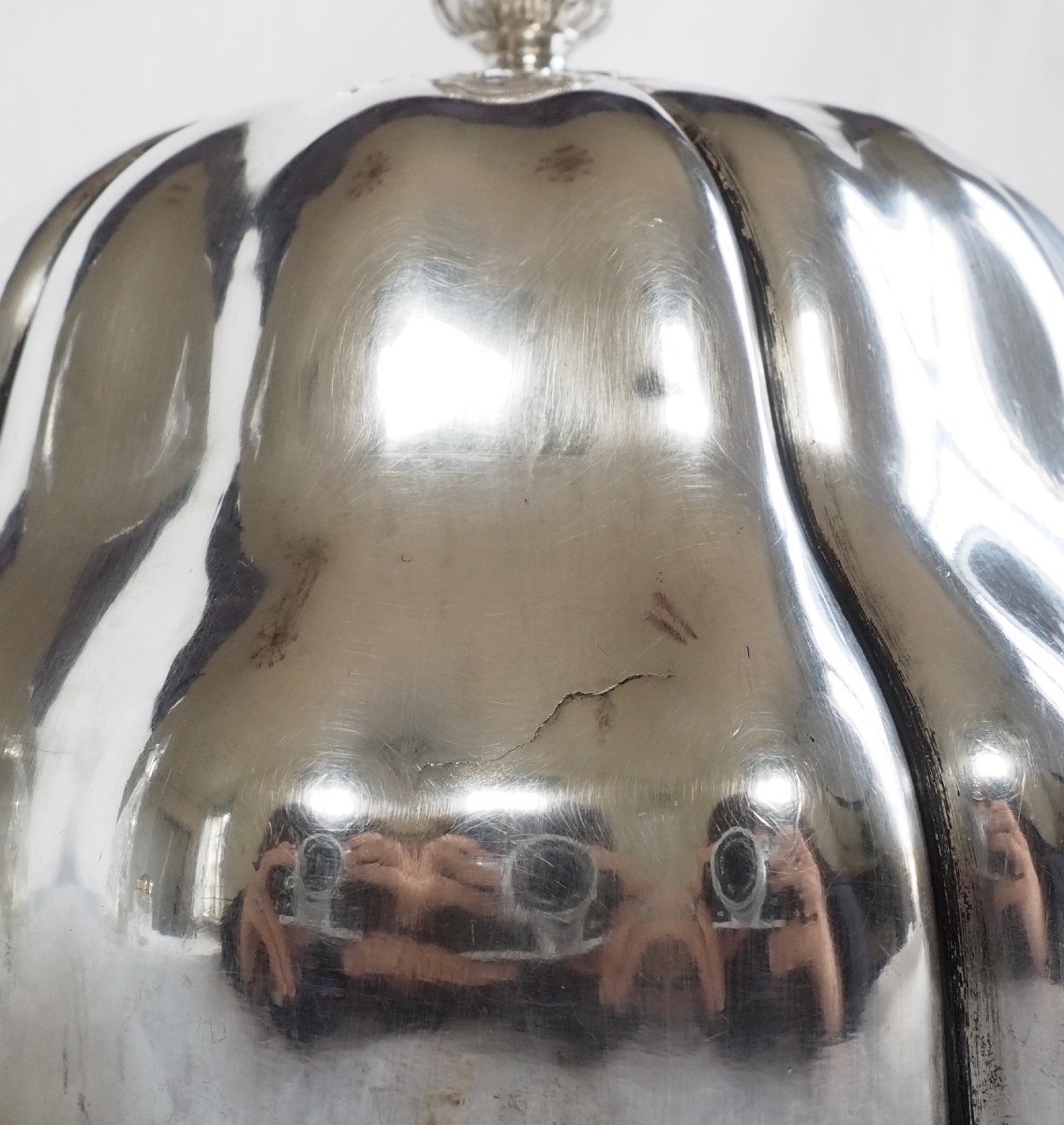 Bell Engraved With Imperial Arms By Christofle, Silver Metal - Napoleon III Period-photo-6
