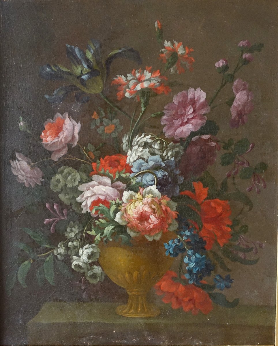 Ecole Française Du XIXe Siècle : Tableau De Fleurs Vers 1800 - 80.2cm x 67.7cm-photo-2