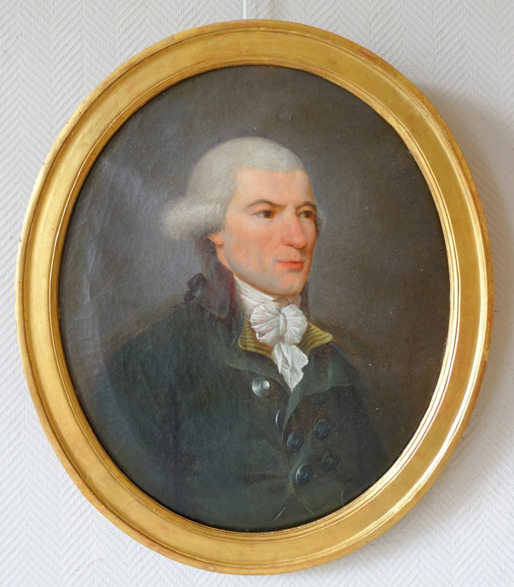 French School From The 18th Century, Portrait Of A Royalist Under The Directory - Hst