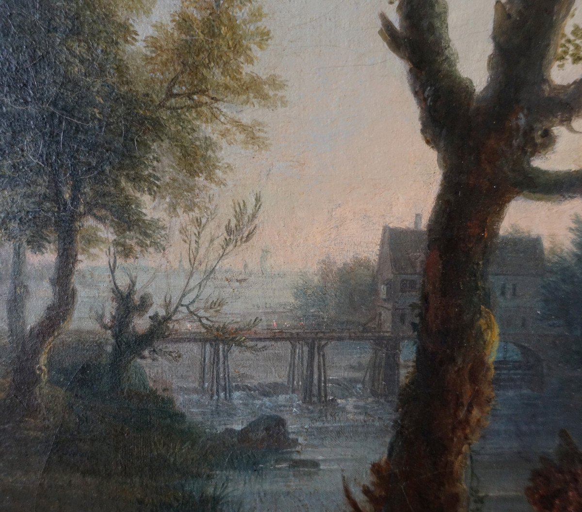  Early 19th Century French School, Chateau Du Dauphiné, Oil On Canvas-photo-1