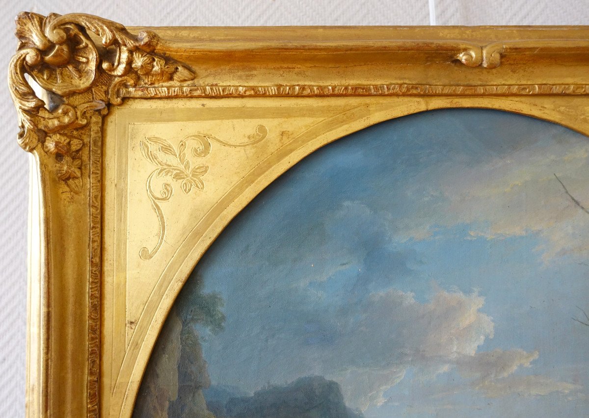  Early 19th Century French School, Chateau Du Dauphiné, Oil On Canvas-photo-3