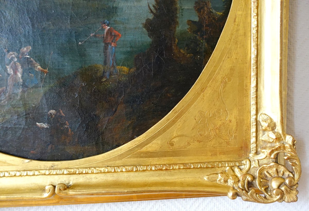  Early 19th Century French School, Chateau Du Dauphiné, Oil On Canvas-photo-6