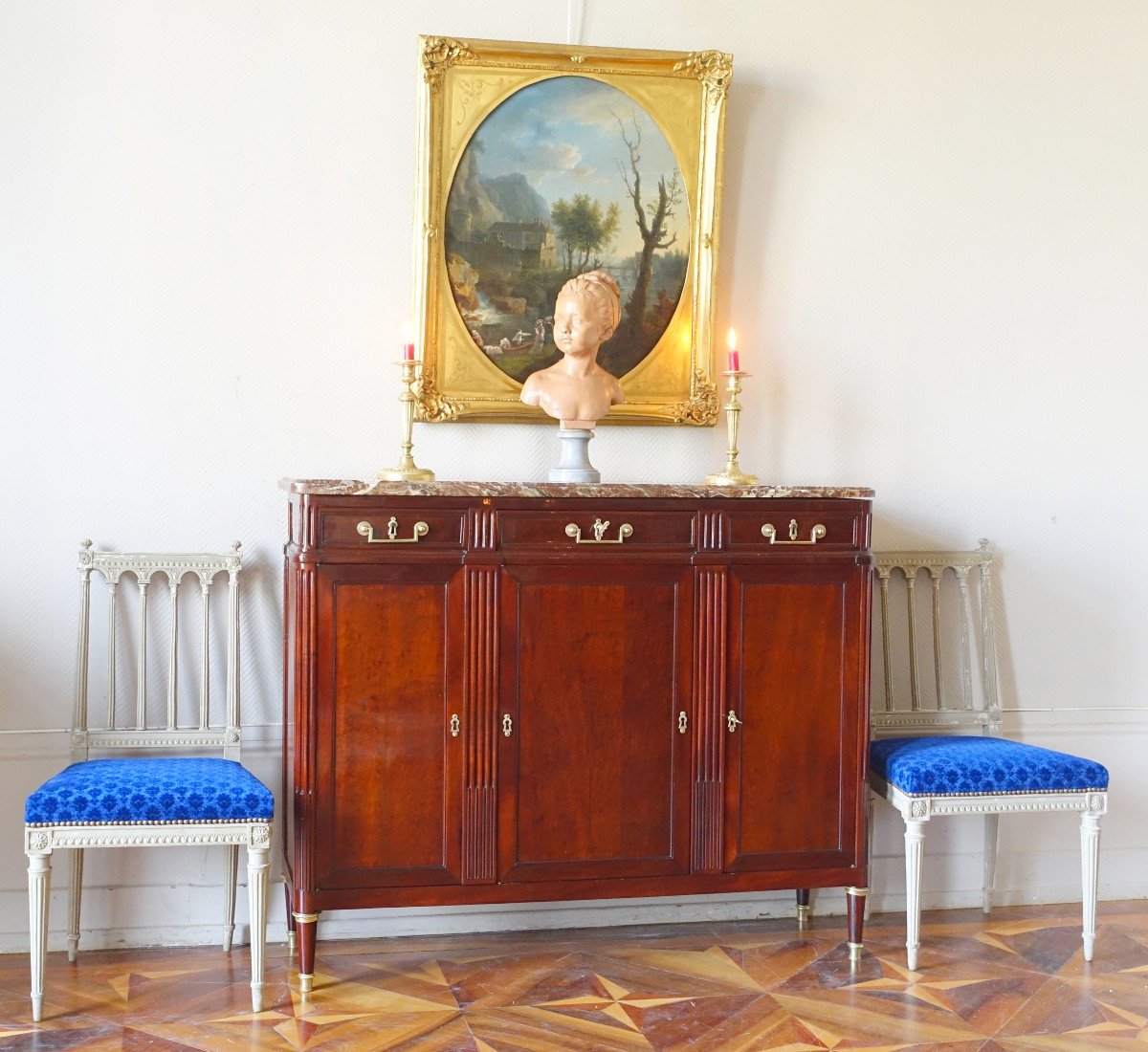  Early 19th Century French School, Chateau Du Dauphiné, Oil On Canvas-photo-8