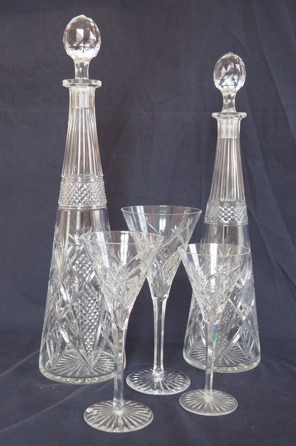 Baccarat: 6 Finely Cut Crystal Beer Glasses, Decor 10834 From The 1916 Catalog - 20.7cm-photo-4