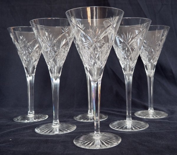 Baccarat: 6 Finely Cut Crystal Beer Glasses, Decor 10834 From The 1916 Catalog - 20.7cm
