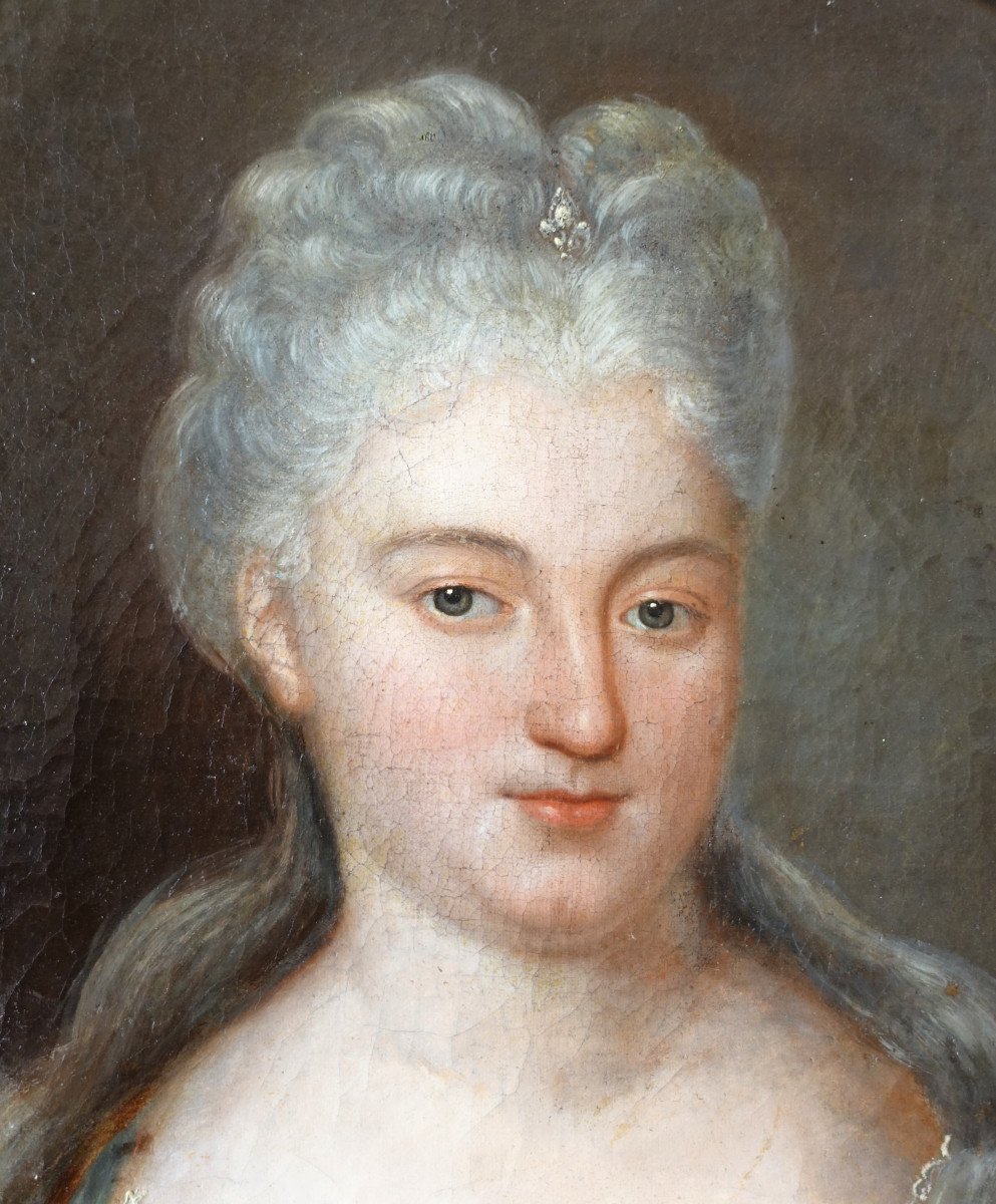 Ecole Française Du 18e Siècle, Portrait De Princesse Du Sang, d'époque Louis XIV Circa 1700-photo-4