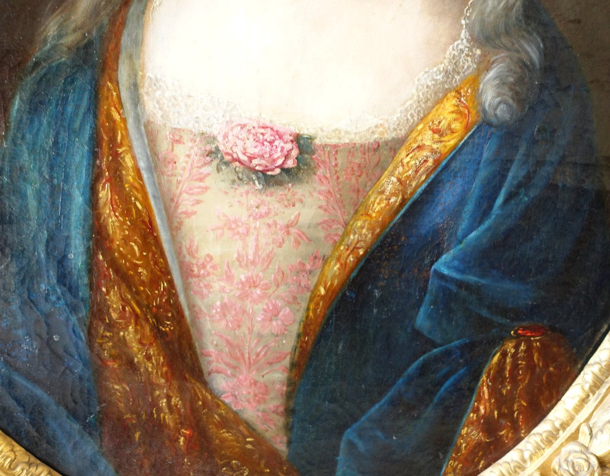 Ecole Française Du 18e Siècle, Portrait De Princesse Du Sang, d'époque Louis XIV Circa 1700-photo-2
