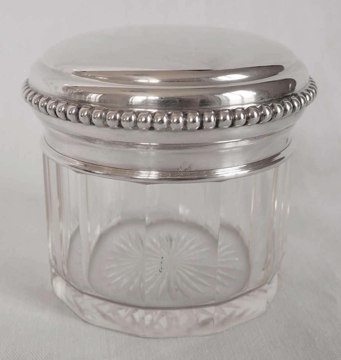Large Baccarat Crystal And Sterling Silver Box, Louis XVI Style - Minerva Hallmark