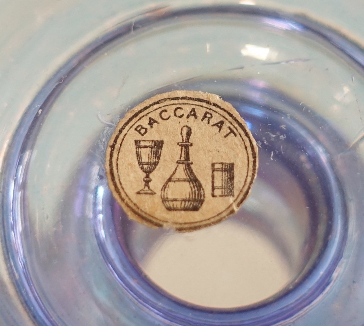 Rare Baccarat Crystal Eau-de-vie Set - Iridescent Crystal - Original Baccarat Sicker-photo-6