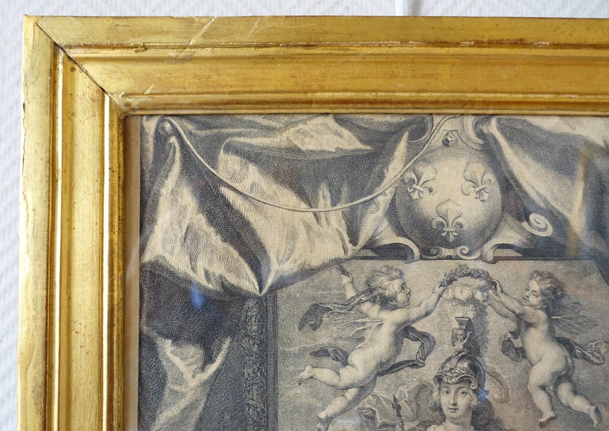 Royalist Engraving From The Louis XIII Period - Allegory Of The Kingdom Of France From The 17th Century-photo-3