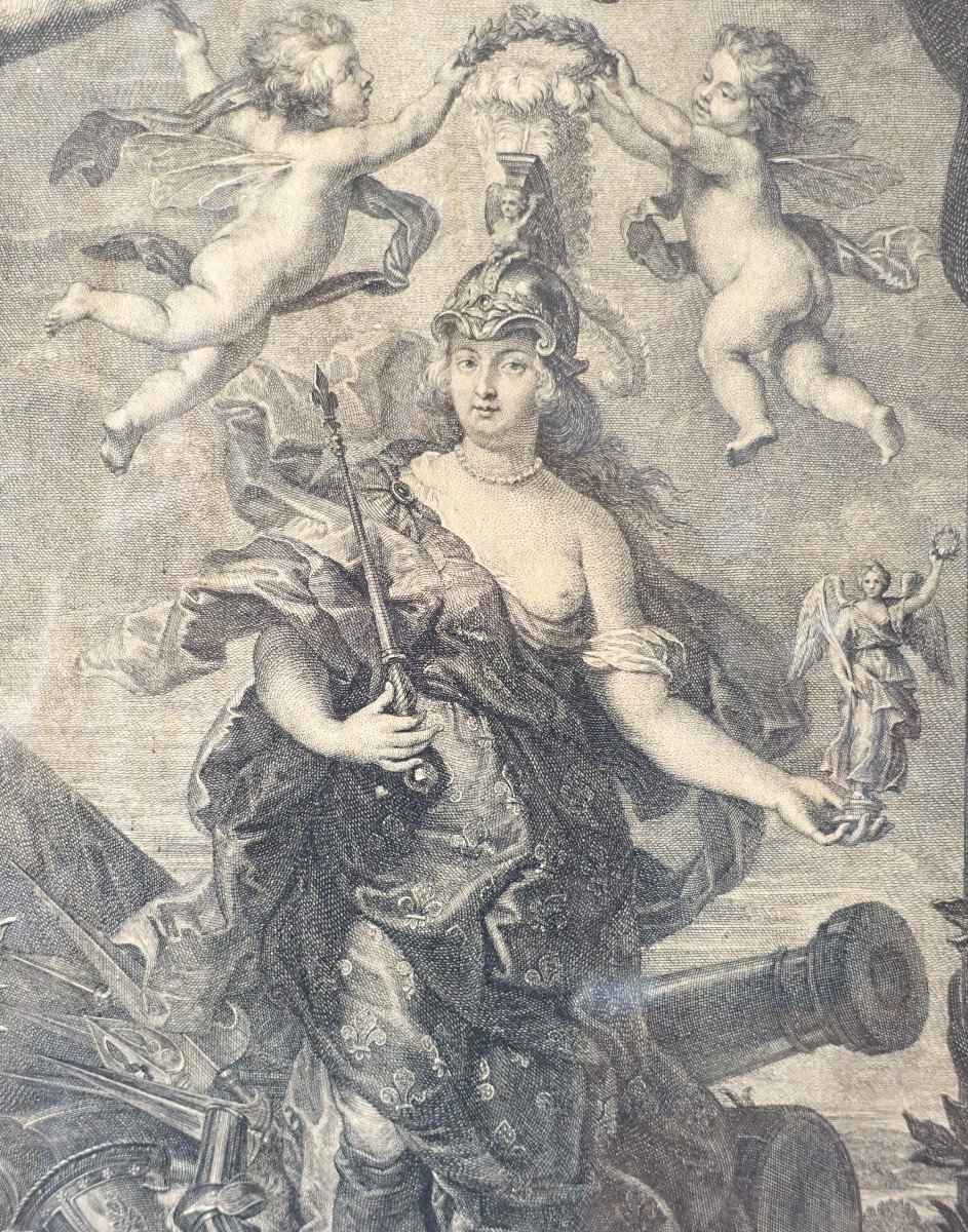 Royalist Engraving From The Louis XIII Period - Allegory Of The Kingdom Of France From The 17th Century-photo-5