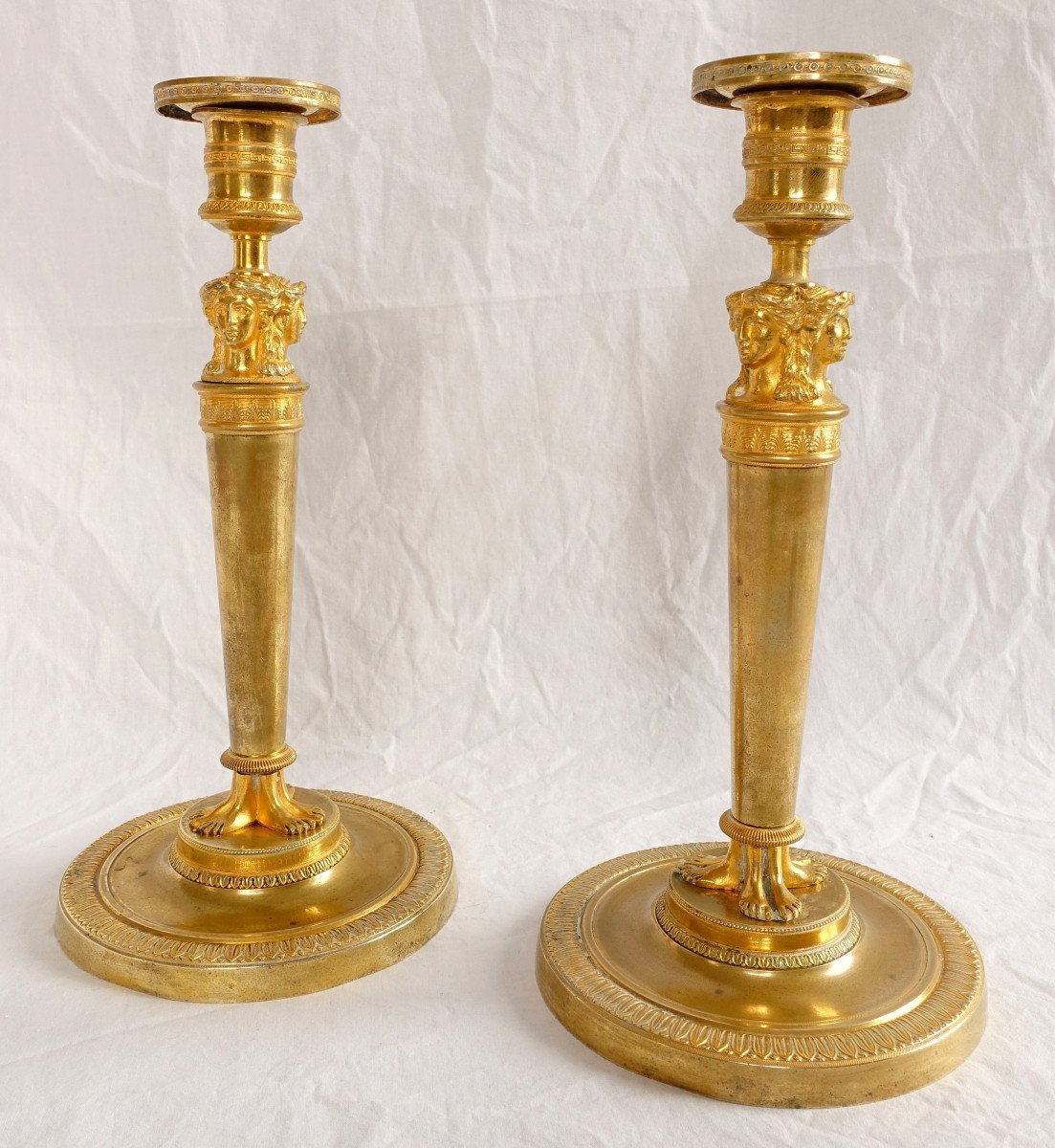 Claude Galle - Pair Of Ormolu Candlesticks - Empire Consulate Period