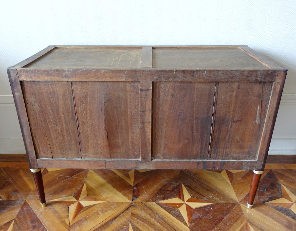 Large Mahogany And Gilt Bronze Commode, Louis XVI Directory Period Attributed To Etienne Avril-photo-5