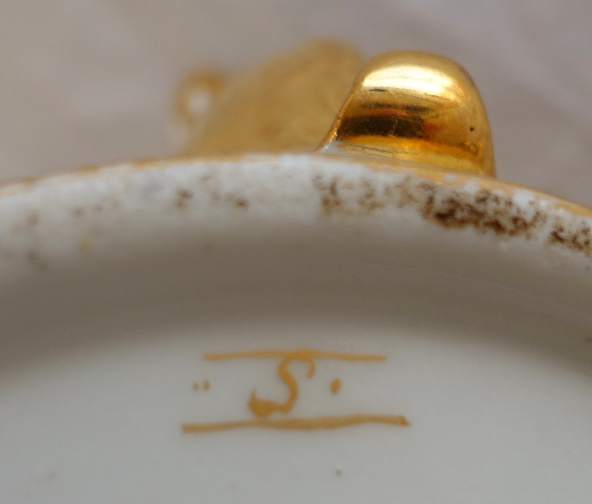 Schoelcher Manufacture - Directoire Empire Period Porcelain Teapot - Camaieu Landscapes-photo-5