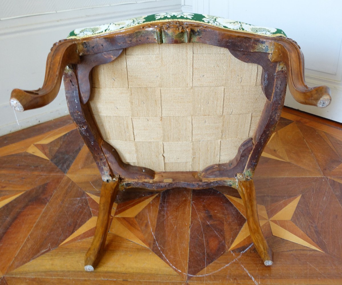Etienne Meunier - Chaise De Salon d'époque Louis XV Richement Sculptée-photo-3