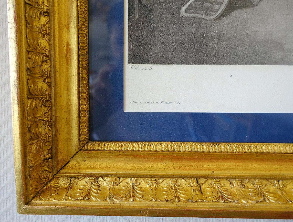 Pair Of Empire Engravings: La Main Chaude And Colin Maillard Golden Wood Frames 72.5 X 62.5cm-photo-7