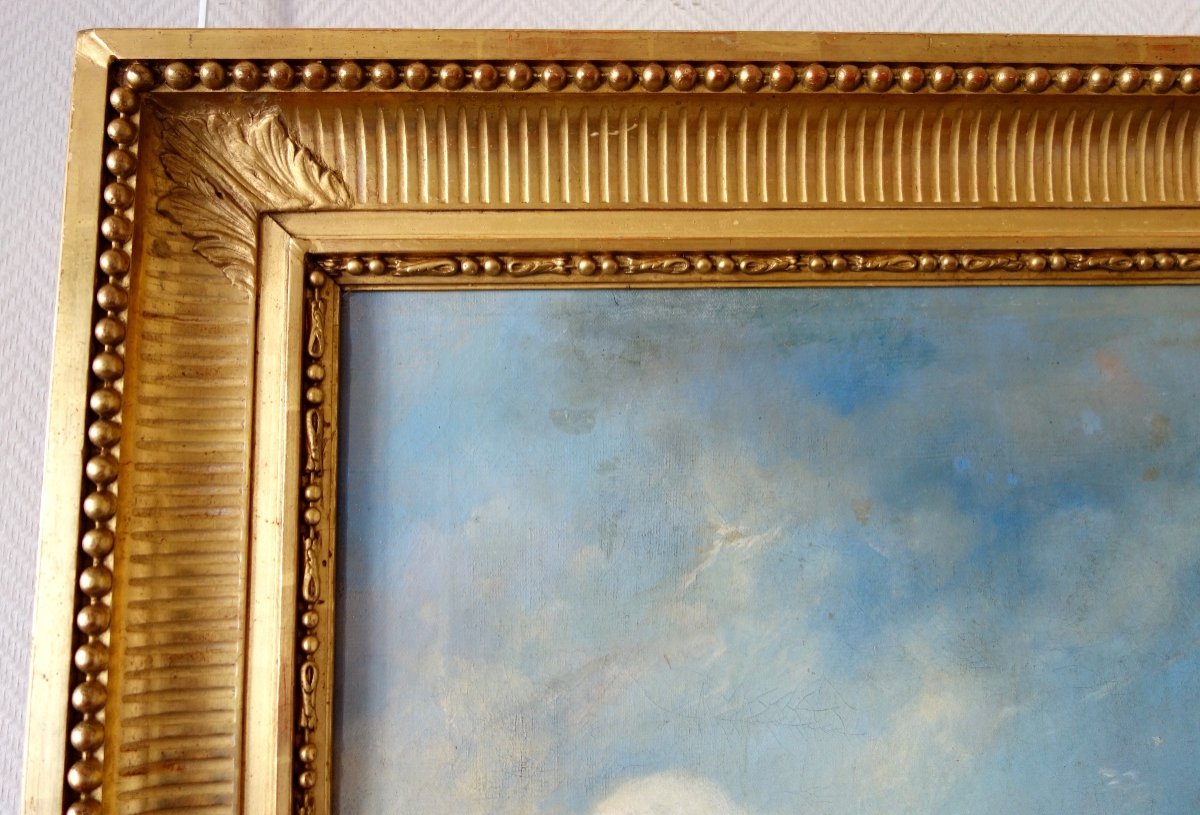 Importante Huile Sur Toile Vue De Ville Par J. Paul Martin - Datée De 1857 - 91cm X 124cm-photo-4