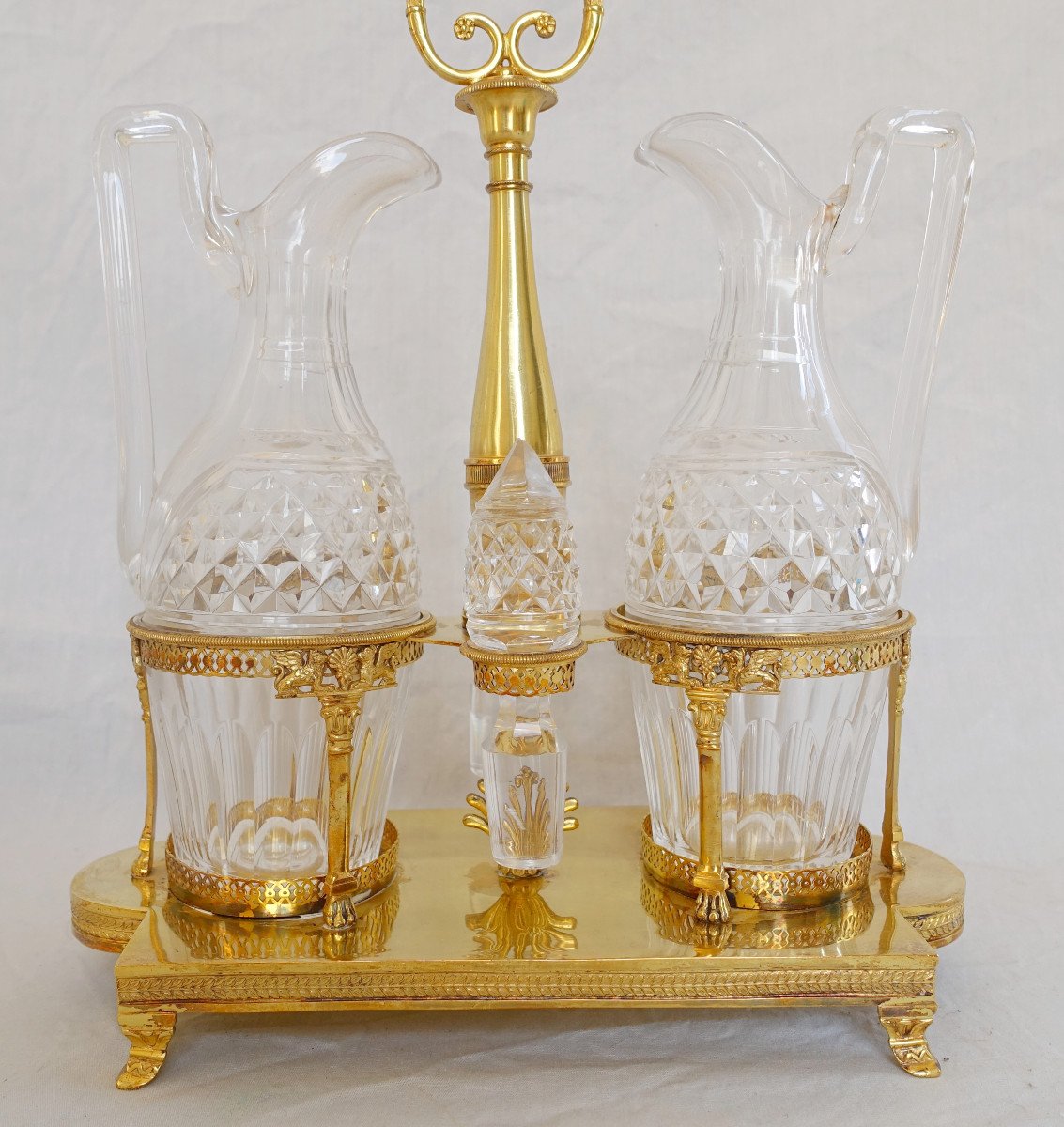 Huilier Vinaigrier En Vermeil d'époque Empire, Poinçon 1er Coq-photo-4