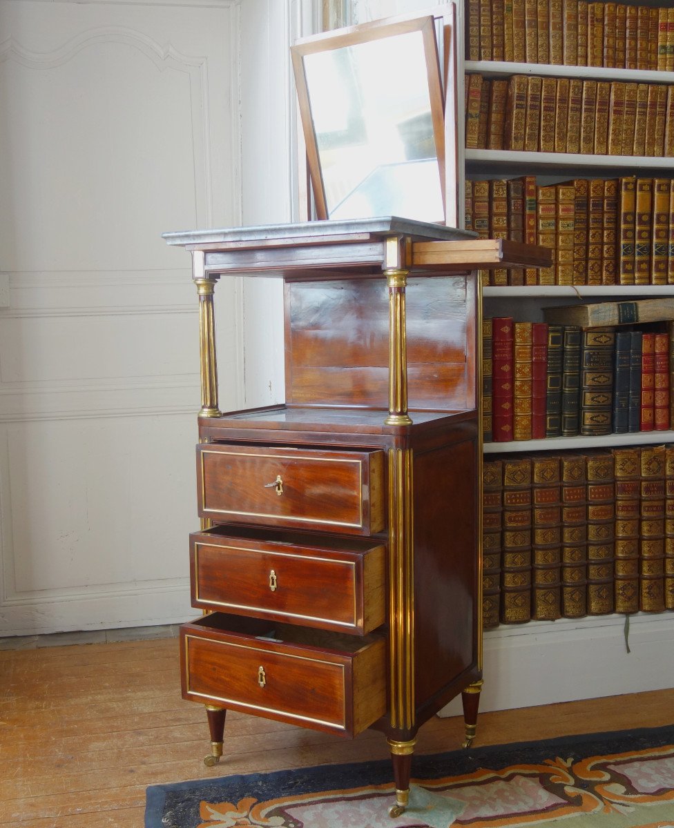 Mahogany Washstand For A Man, Directoire Period - 18th Century-photo-2