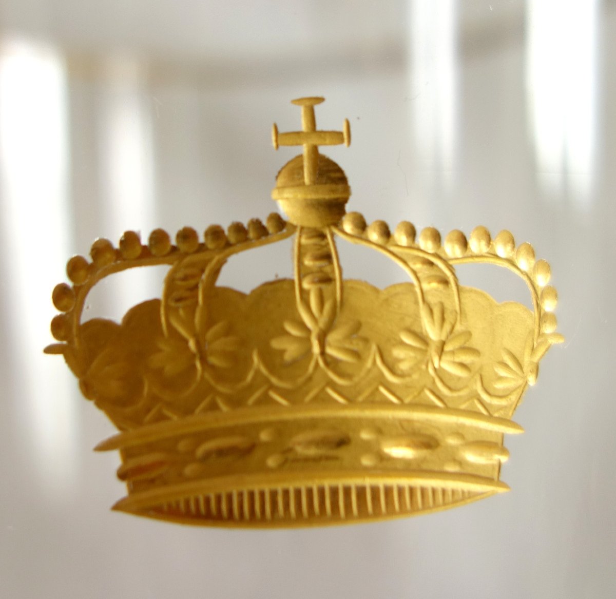 Couronne Royale Baccarat, Service De Verres 6 pièces en cristal gravé & doré, étiquette Papier-photo-4