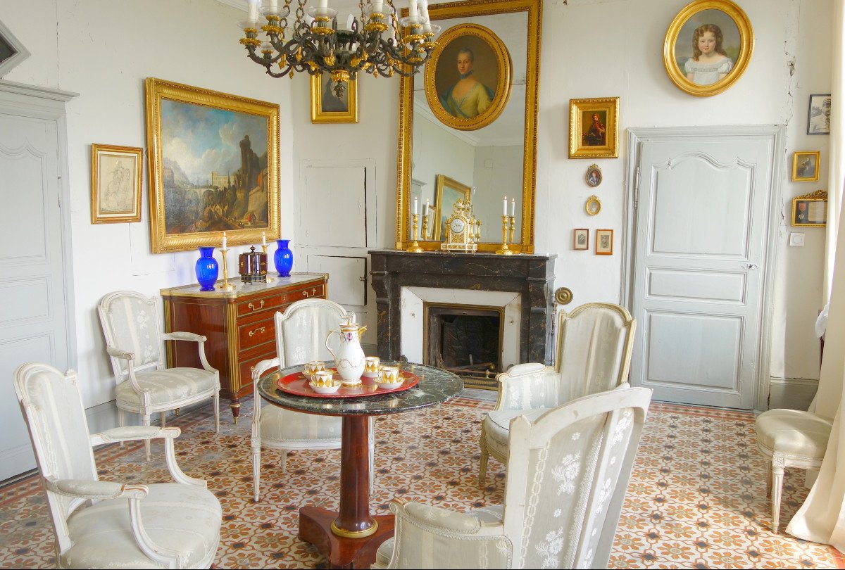 Ecole Française Du 18e Siècle, Portrait d'Aristocrate d'époque Louis XV-photo-6