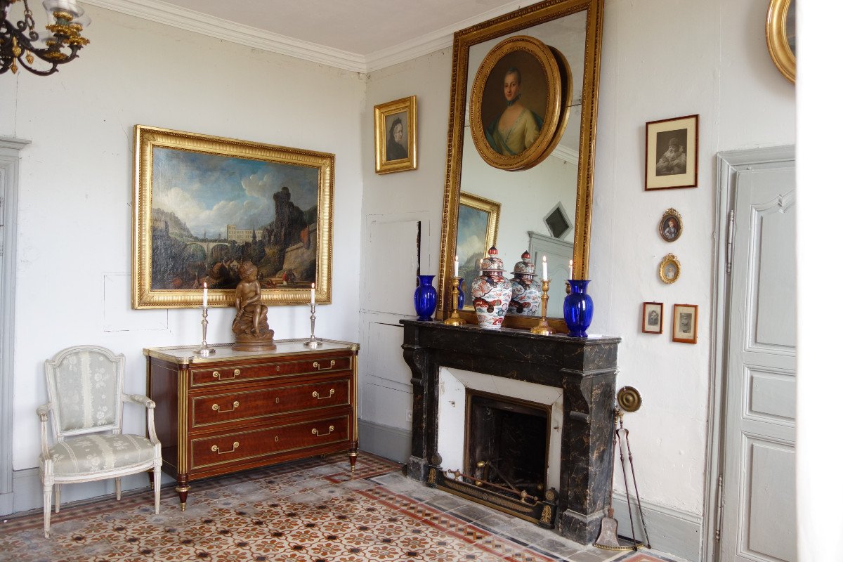 Commode d'officier Louis XVI Directoire En Acajou Moucheté, Dans Le Goût De Molitor, fin XVIIIe-photo-7