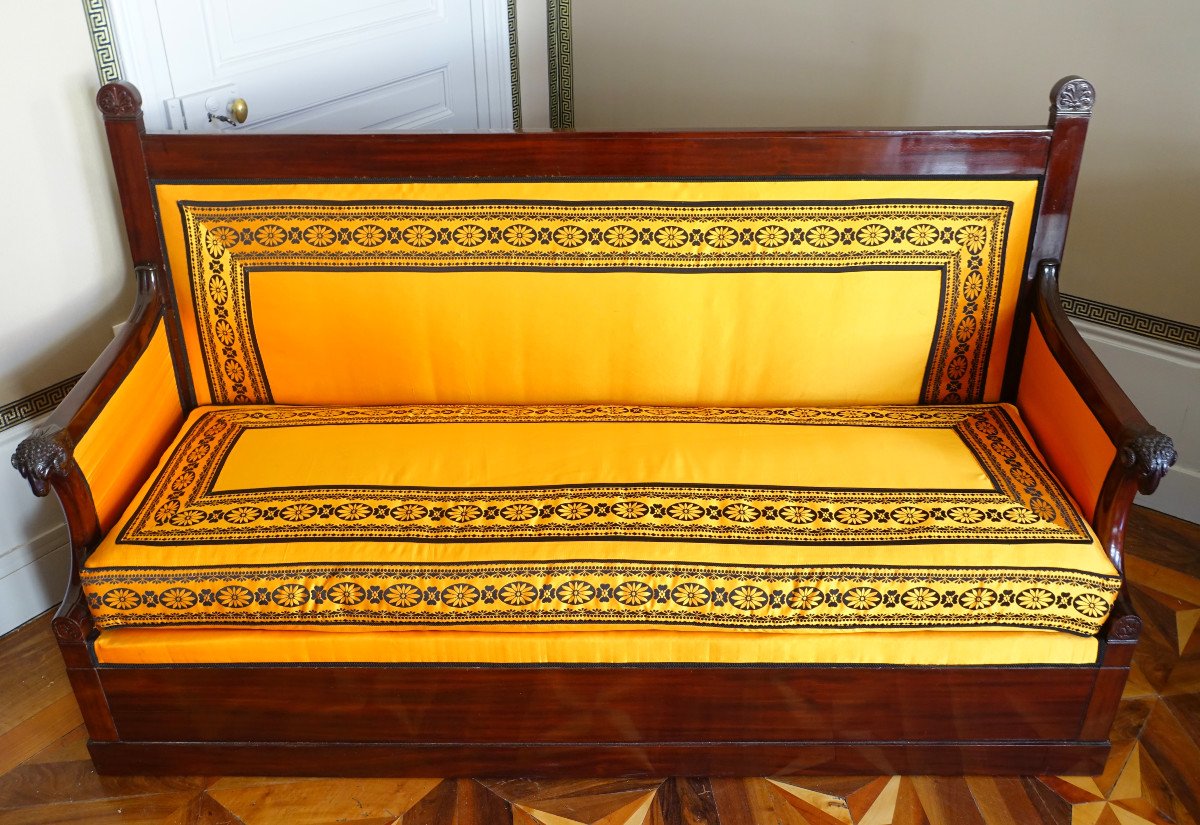 Canapé Sofa à La Turque En Acajou d'époque Consulat Empire  Attribué à Jacob Frères-photo-3