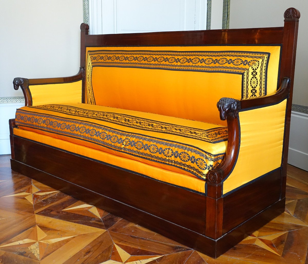 Canapé Sofa à La Turque En Acajou d'époque Consulat Empire  Attribué à Jacob Frères-photo-4