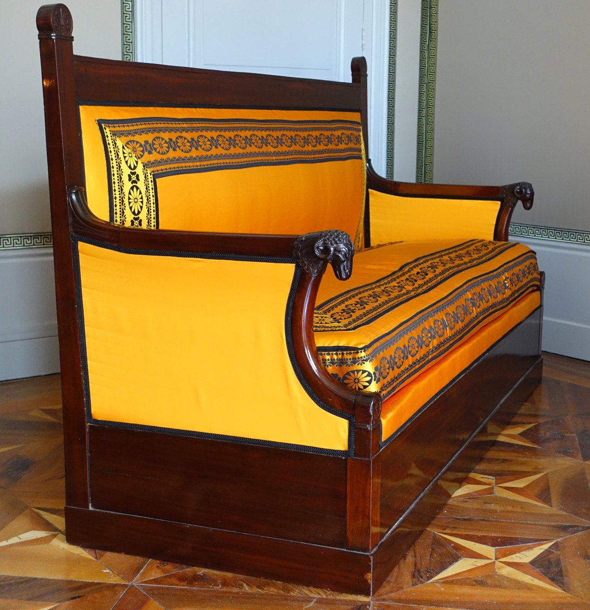 Canapé Sofa à La Turque En Acajou d'époque Consulat Empire  Attribué à Jacob Frères-photo-1