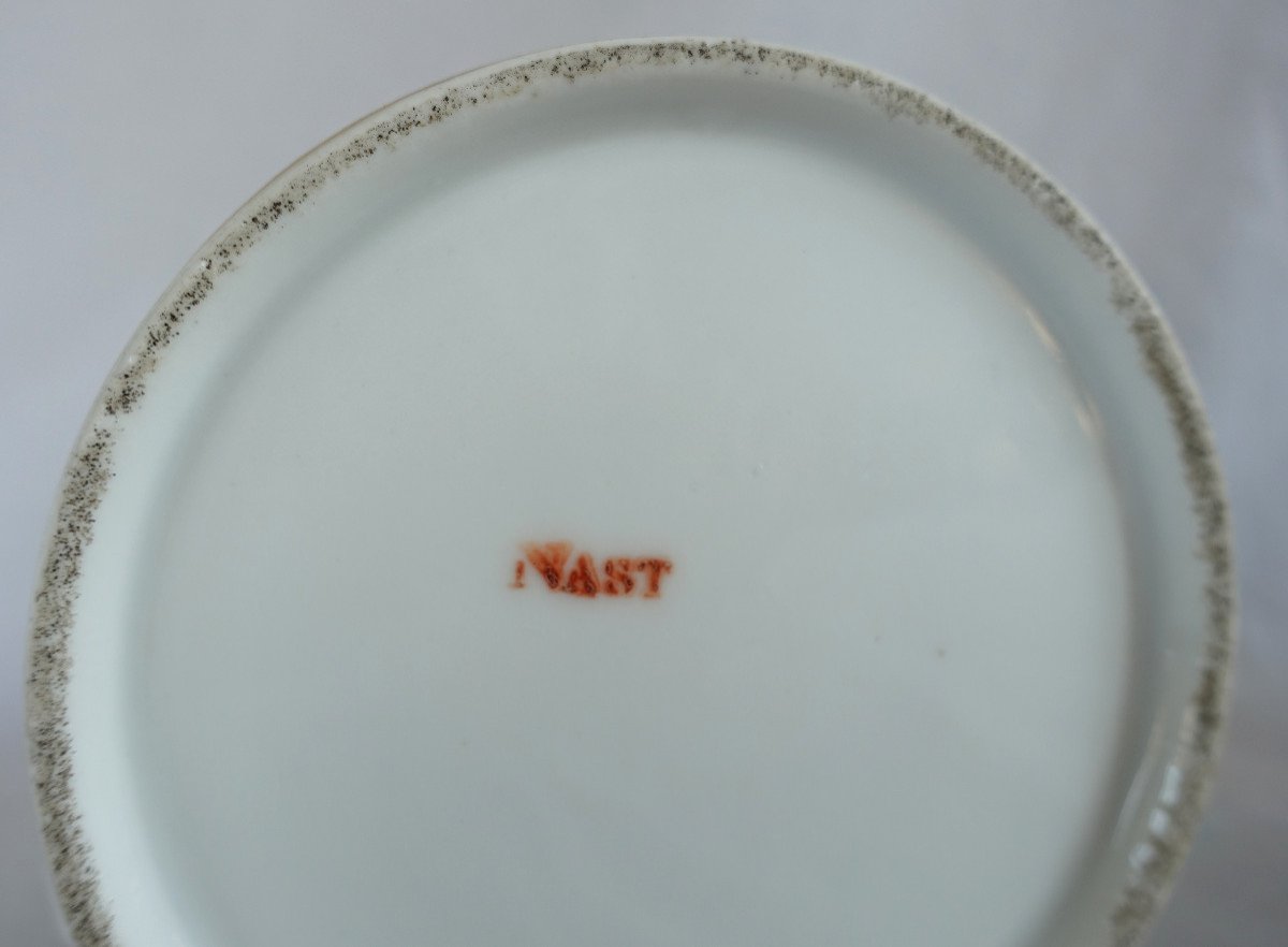 Manufacture Nast - Verseuse Theière Porcelaine De Paris Dorée à l'Or - époque Empire - Signée-photo-3