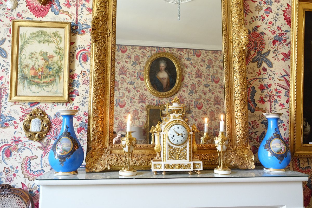 Pair Of Important Paris Porcelain Potiche Vases, Napoleon III Period - 33cm-photo-6