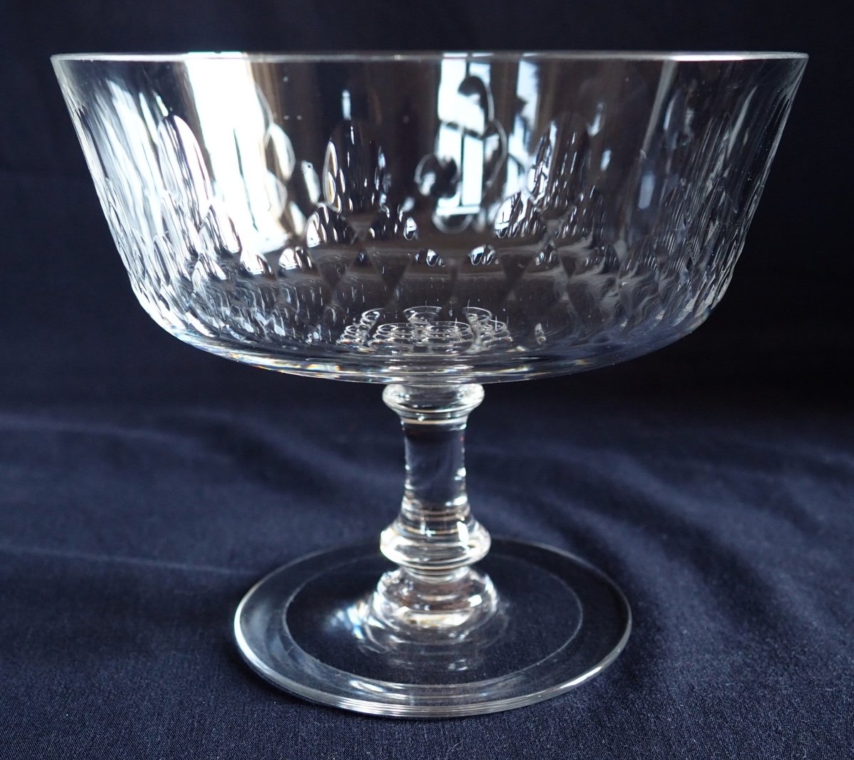 Pair Of Baccarat Crystal Drageoirs / Candy Boxes, Champigny Richelieu Pattern-photo-6