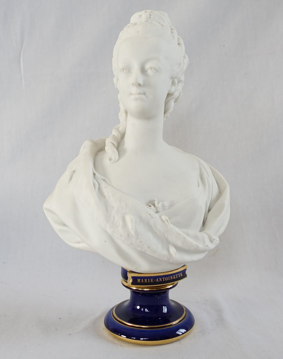 Sèvres - Buste Royaliste De Marie Antoinette Dauphine De France d'Après Boizot En 1774 Signé-photo-2