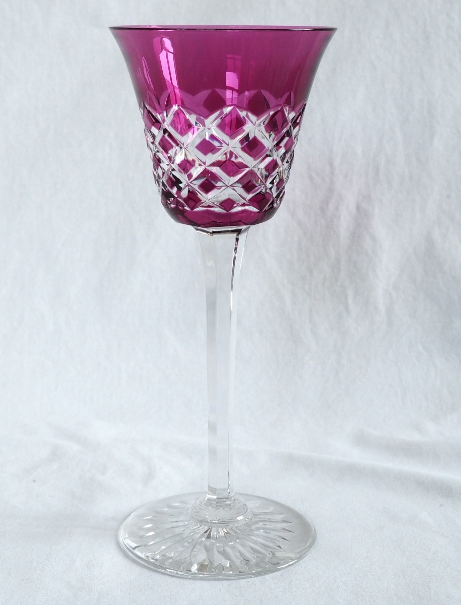 6 Verres à Vin Du Rhin En Cristal De Baccarat Modèle Burgos - 19,5cm-photo-3