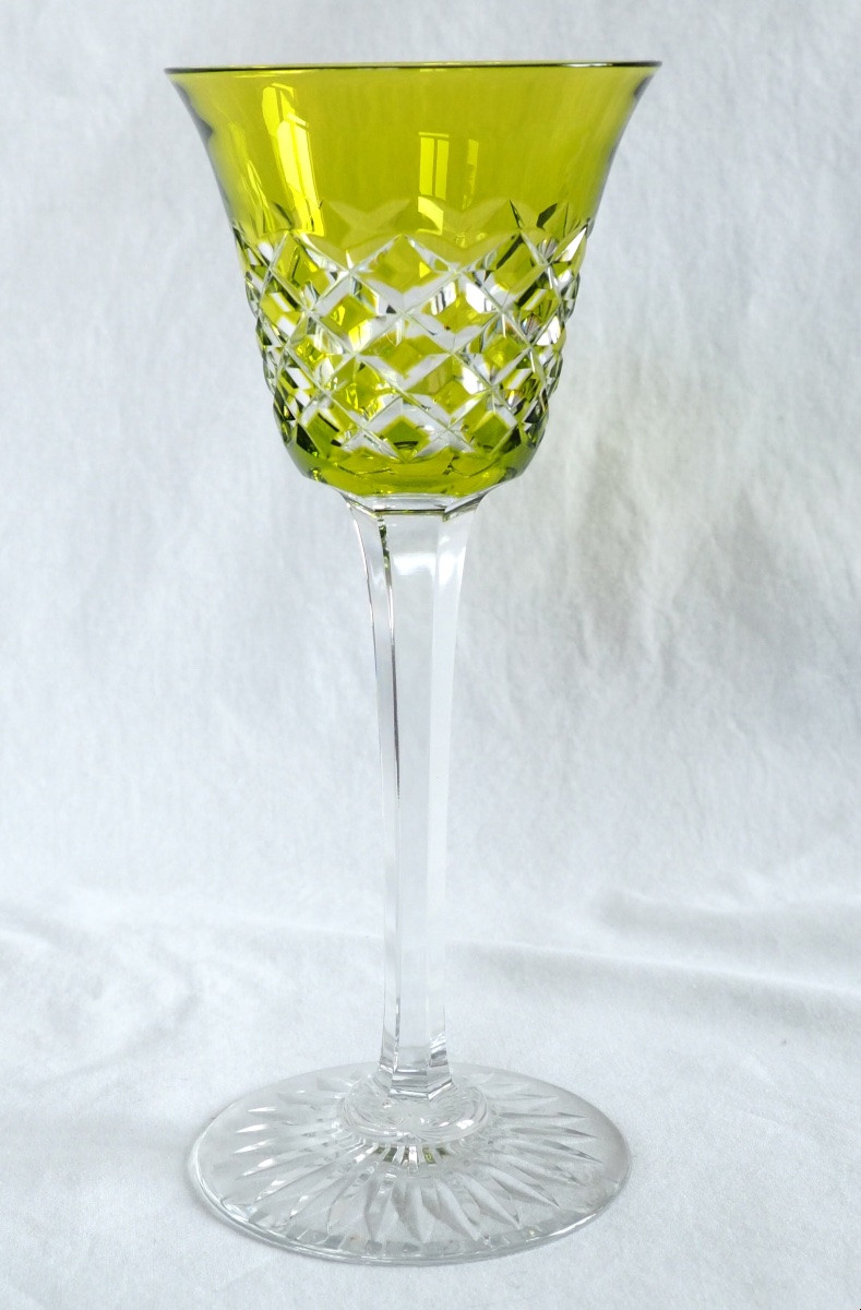 6 Verres à Vin Du Rhin En Cristal De Baccarat Modèle Burgos - 19,5cm-photo-4