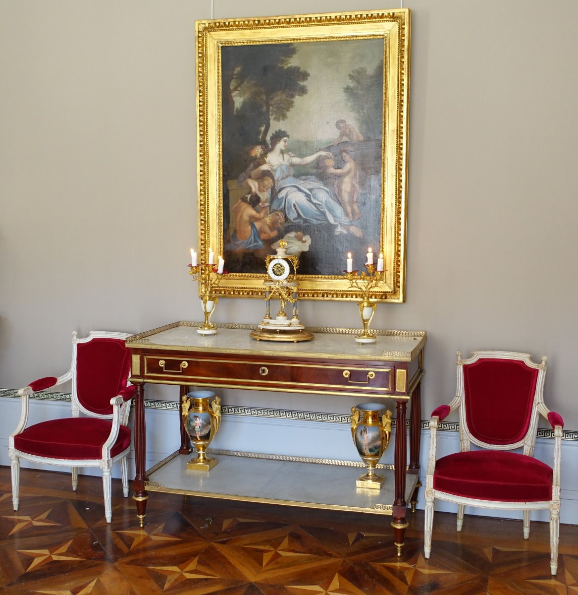 Pendule d'époque Louis XVI Au Temple De l'Amour Aveugle, Gardien Du Temps - Avec Son globe-photo-8