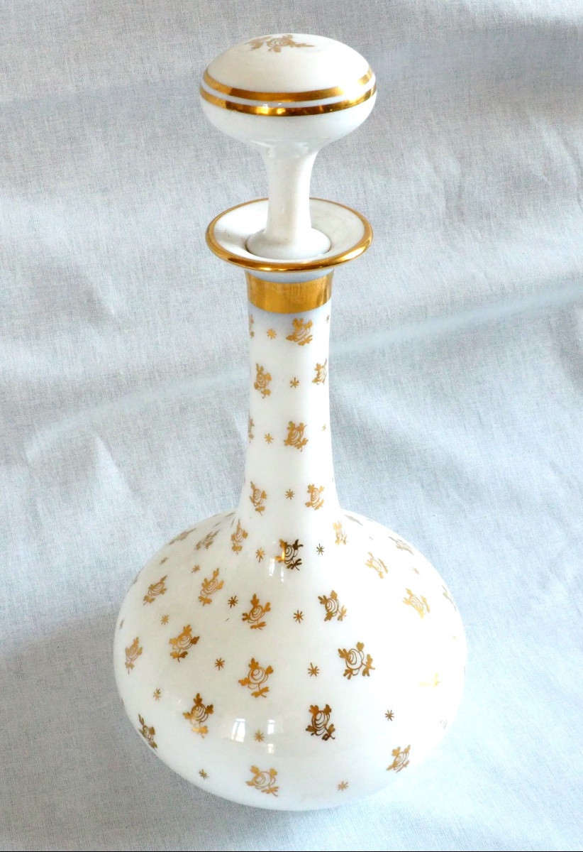 Baccarat : Service De Nuit En Opaline Dorée, époque Napoléon III Vers 1860-photo-2