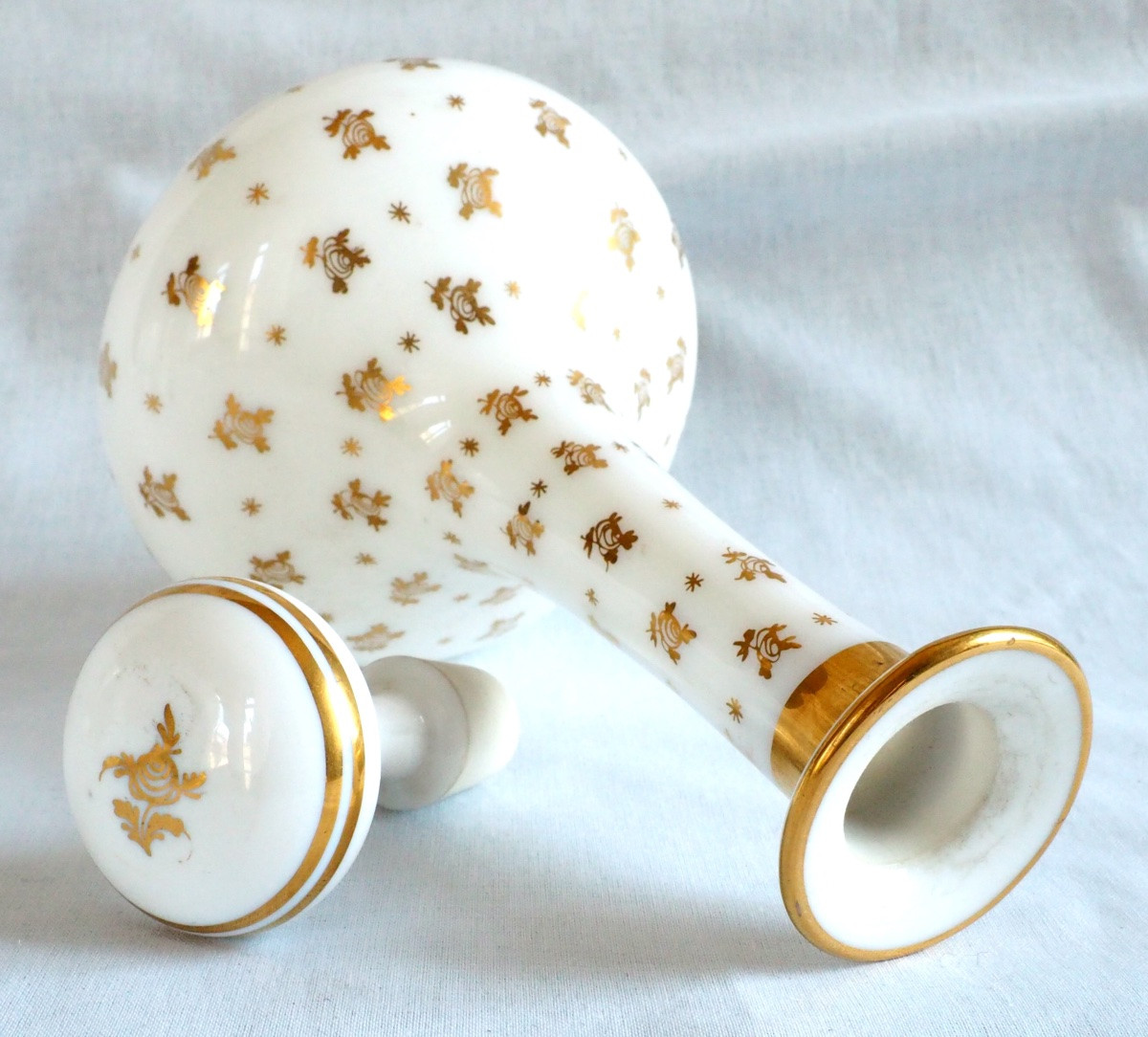 Baccarat : Service De Nuit En Opaline Dorée, époque Napoléon III Vers 1860-photo-1