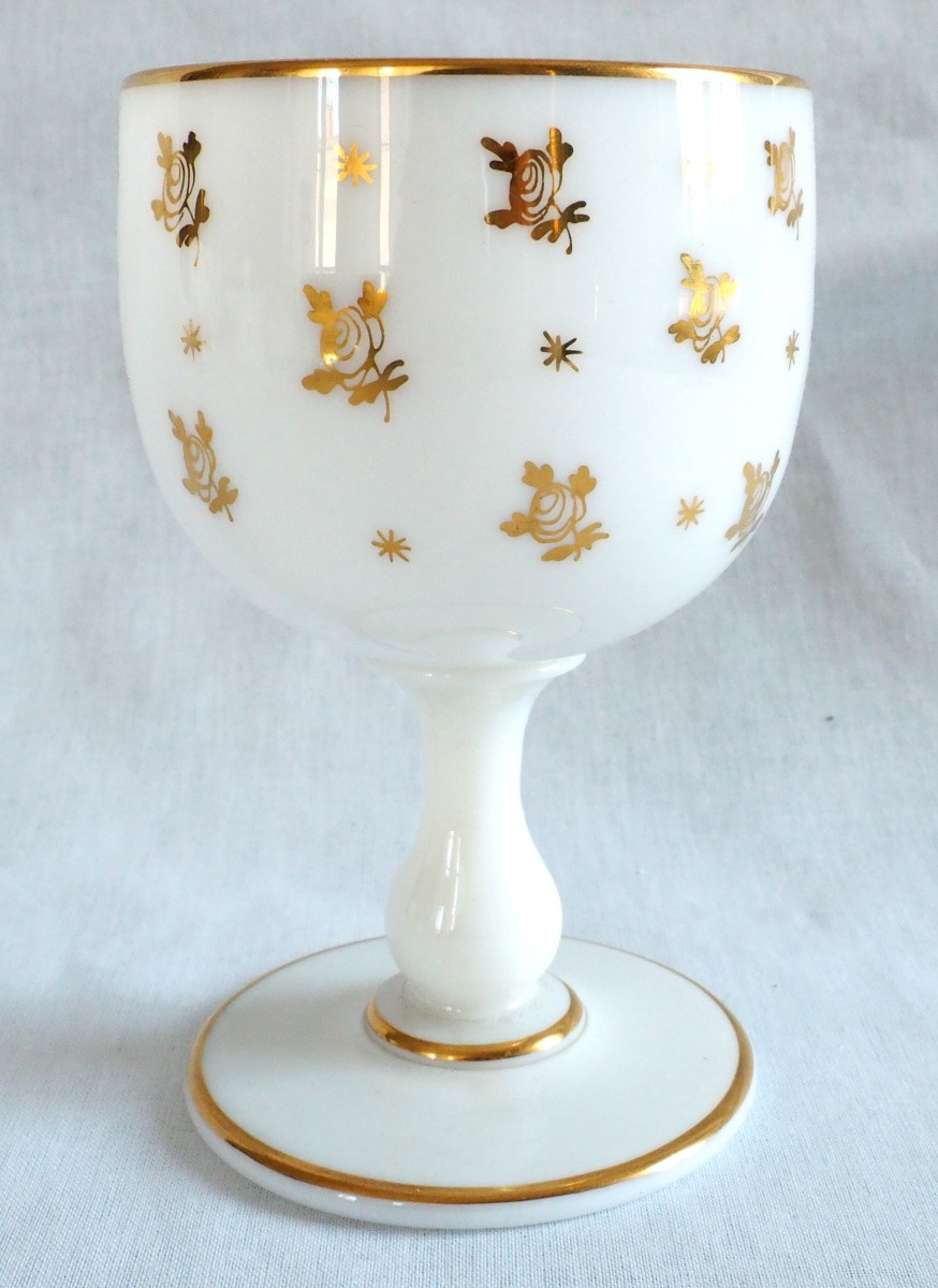 Baccarat : Service De Nuit En Opaline Dorée, époque Napoléon III Vers 1860-photo-2