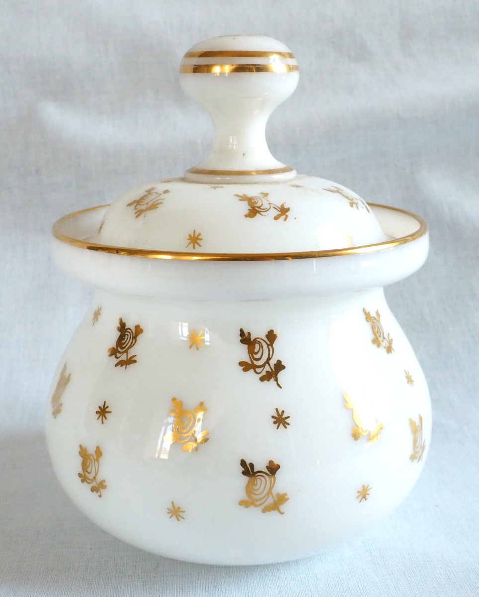 Baccarat : Service De Nuit En Opaline Dorée, époque Napoléon III Vers 1860-photo-4
