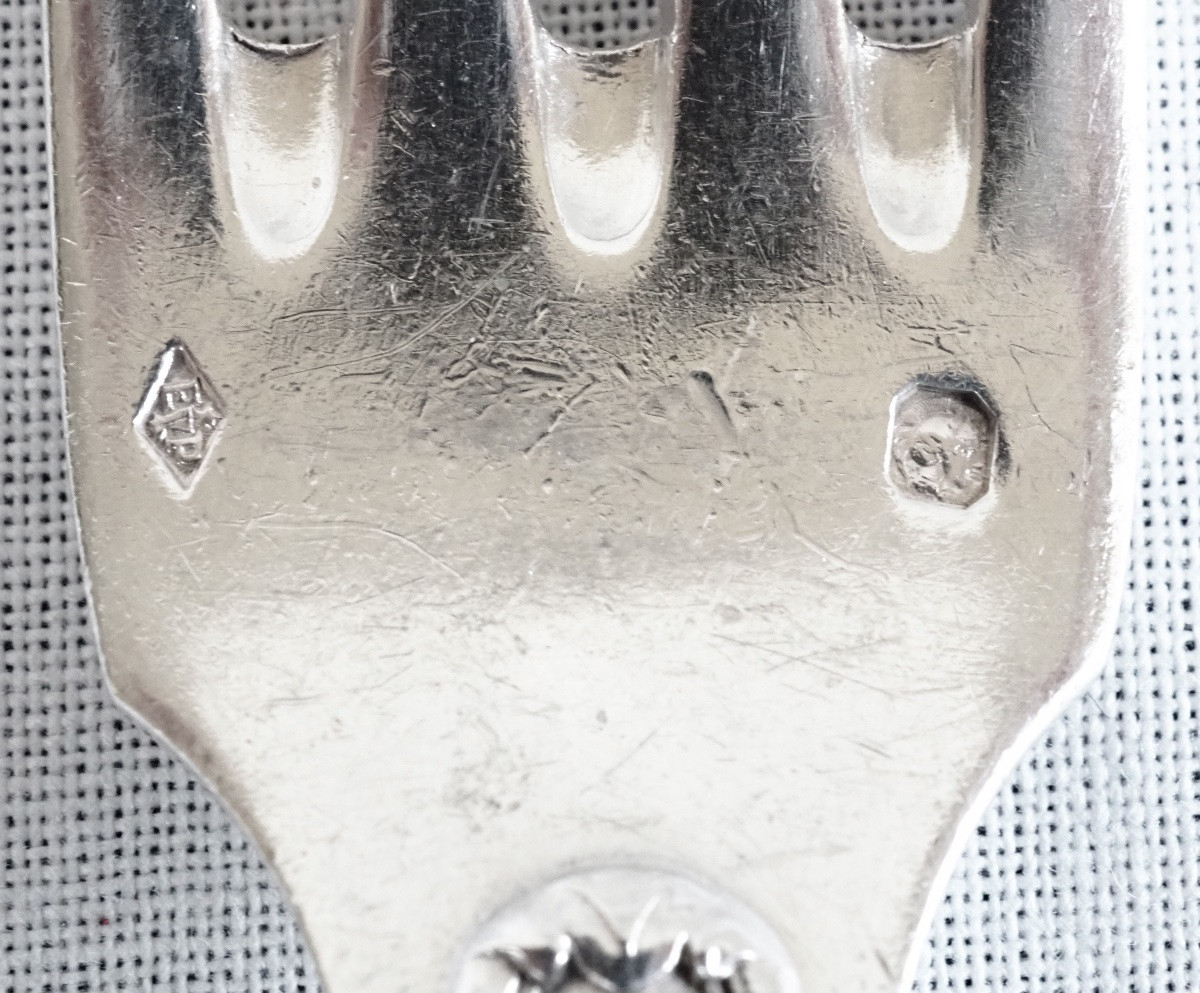 Ménagère De Style Louis XVI En Argent Massif Pour 12 Personnes - 24 Pièces - Poinçon Minerve-photo-6