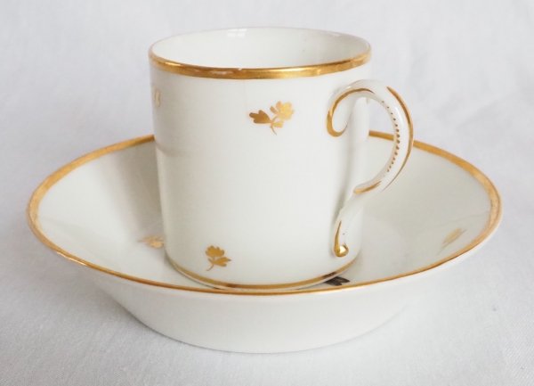Brussels Porcelain Coffee Set : 6 Coffee Cups Gilt With Fine Gold And Polychromatic Birds Circa-photo-8