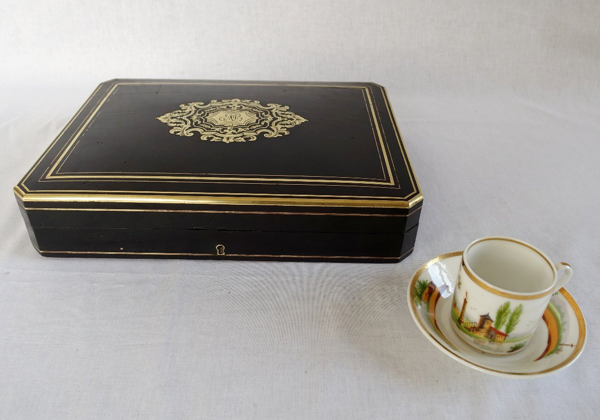 Ebony Wood And Boulle Marquetry Game Box / Box-photo-5