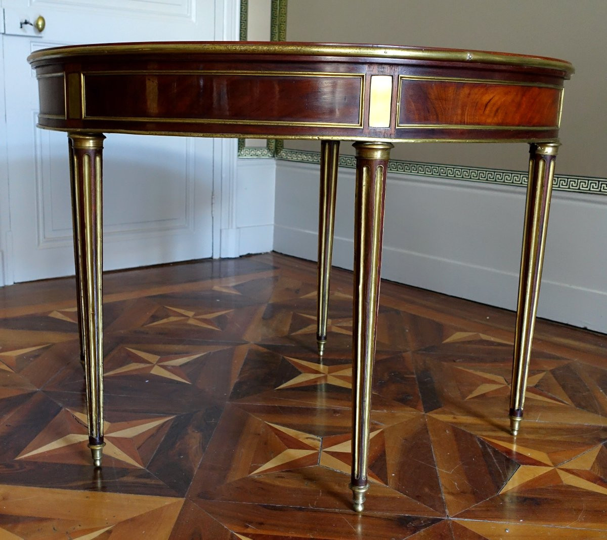 Half-moon Game Table / Mahogany Dining Table, Louis XVI Directoire Period, Late 18th Century-photo-2