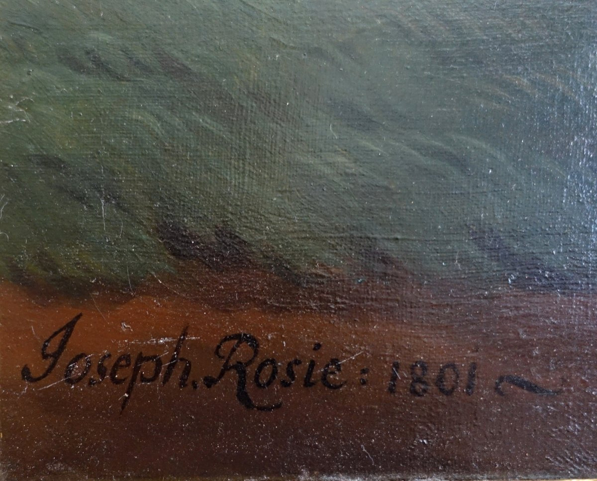 Portrait Of A Child In Flora Or Ceres, Oil On Canvas Signed Joseph Rosie 1801 - 81x115cm-photo-5